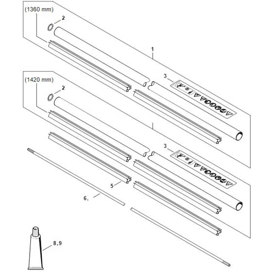 Stihl FS491.0 C-EM - Drive Tube Assembly - Parts Diagram