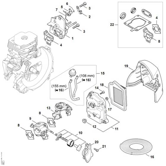 Stihl FS491.0 C-EM - Spacer Flange, Air Filter - Parts Diagram