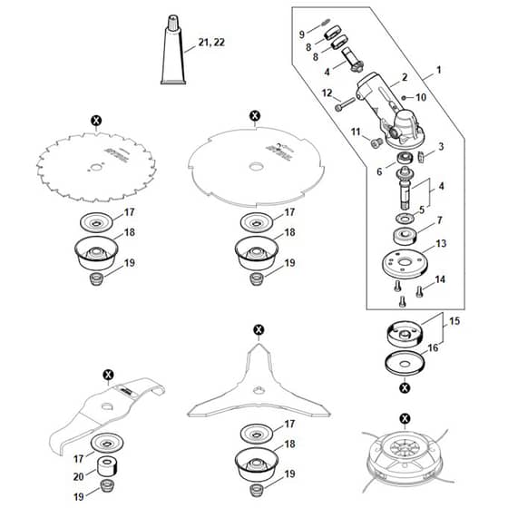 Stihl FS491 C-EM - Gear Head - Parts Diagram