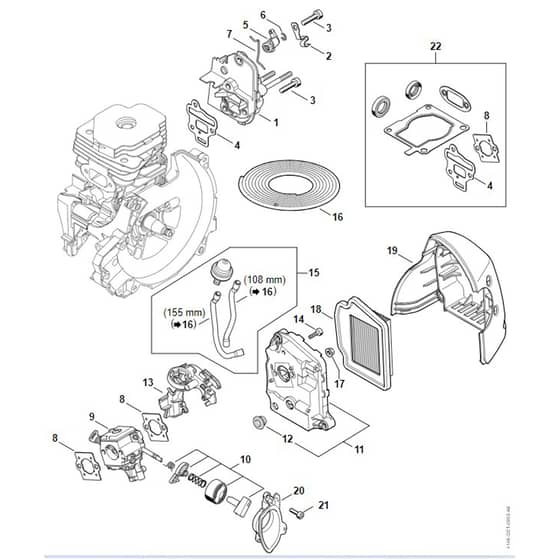 Stihl FS491 C-EM - Spacer Flange, Air Filter - Parts Diagram