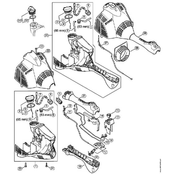 Genuine Stihl FS50 C-E L / F - Motor housing