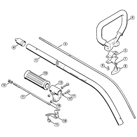 Genuine Stihl FS52 / G - Drive tube assembly, Loop handle