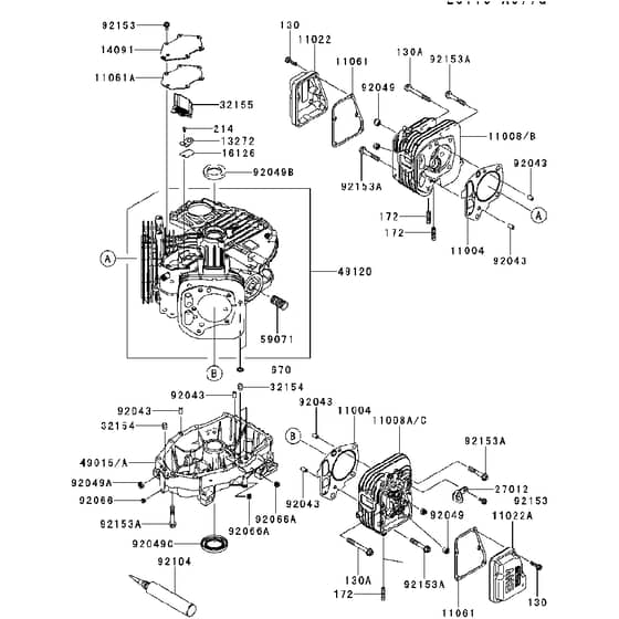Countax Fs541V - 01 Cylinder Crankcase