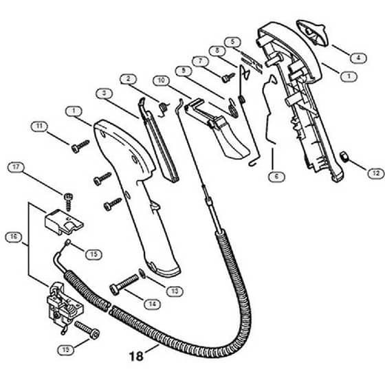 Genuine Stihl FS550 L / L - Control handle  1 57 307 792 (29.2002)