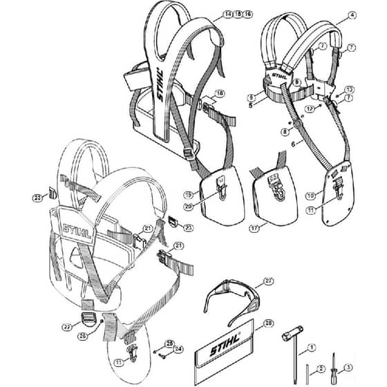 Genuine Stihl FS550 L / Q - Tools, Full harness