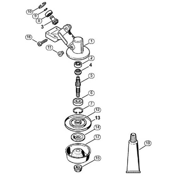 Genuine Stihl FS55 R / AH - Gear head (16.2014)