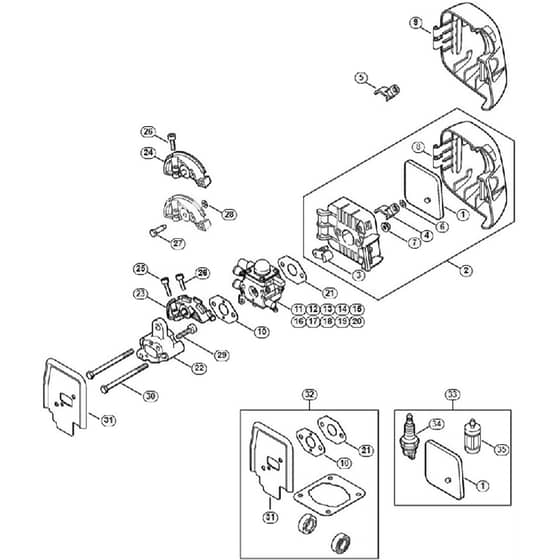 Genuine Stihl FS55 R / L - Air filter, Spacer flange