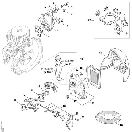 Stihl FS561.0 C-EM - Spacer Flange, Air Filter, Filter Housing - Parts Diagram