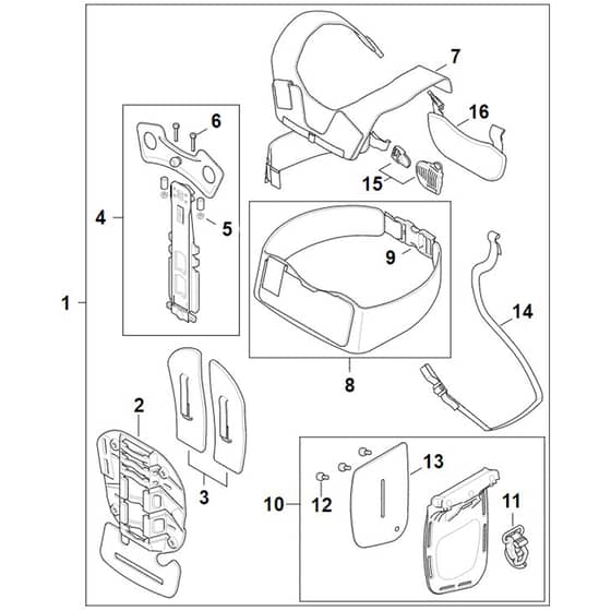 Stihl FS561 C-EM - Forestry Harness Advance X-Treem - Parts Diagram