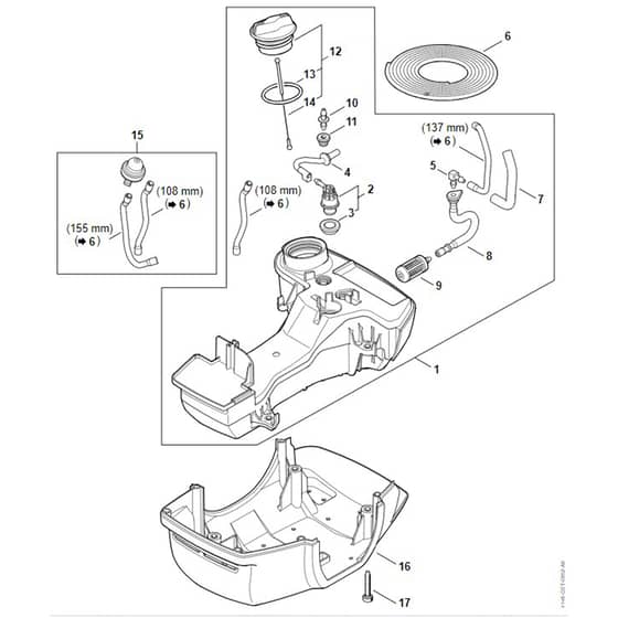 Stihl FS561 C-EM - Fuel Tank - Parts Diagram