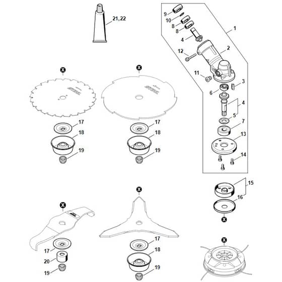Stihl FS561 C-EM - Gear Head - Parts Diagram