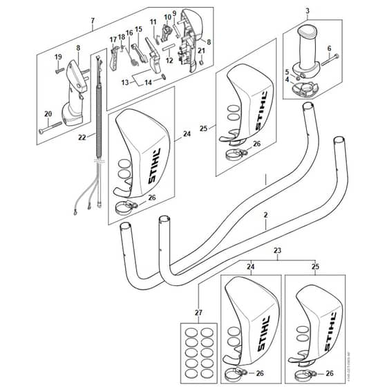 Stihl FS561 C-EM - Handlebar, Control Handle - Parts Diagram