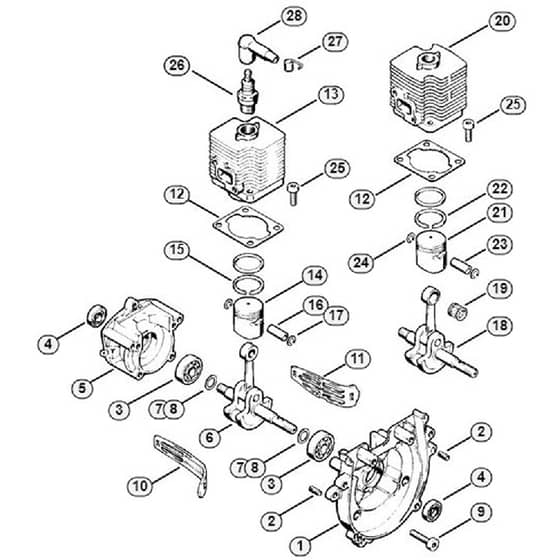 Genuine Stihl FS56 - 4125 / A - Crankcase, Cylinder