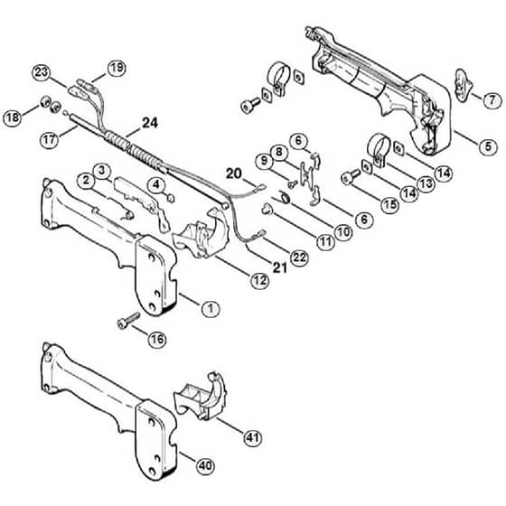 Genuine Stihl FS56 - 4125 / H - Control handle FS 52, FS 56