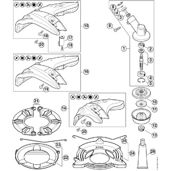Genuine Stihl FS56 - 4144 / O - Gear head, Deflector
