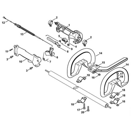 Stihl FS65.4 - Control Handle - Parts Diagram