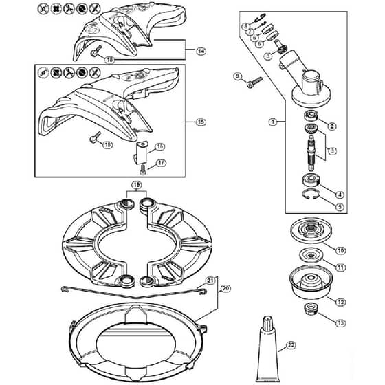 Genuine Stihl FS70 C-E / N - Gear head, Deflector