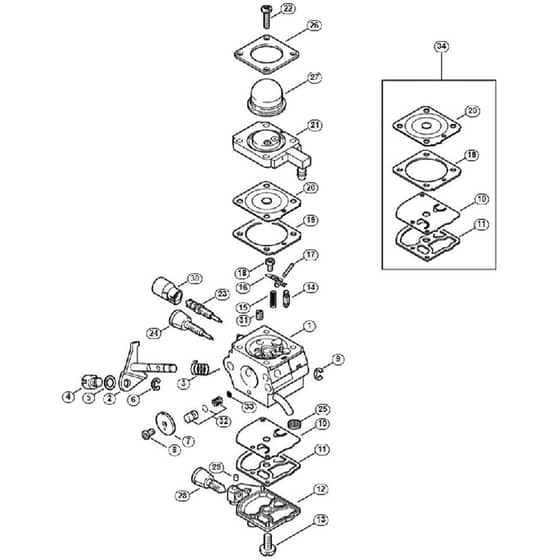 Genuine Stihl FS80 / F - Carburetor 4137/22
