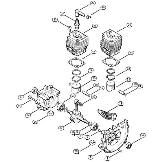 Genuine Stihl FS81 / A - Crankcase, Cylinder