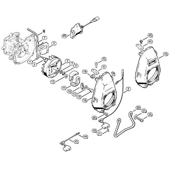 Genuine Stihl FS86 / C - Ignition system, Fan housing