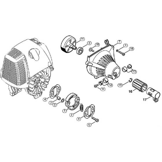 Genuine Stihl FS90 R / F - Clutch, Fan housing
