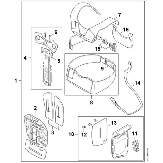 Stihl FS460 - Forestry Harness Advance X-Treem - Parts Diagram