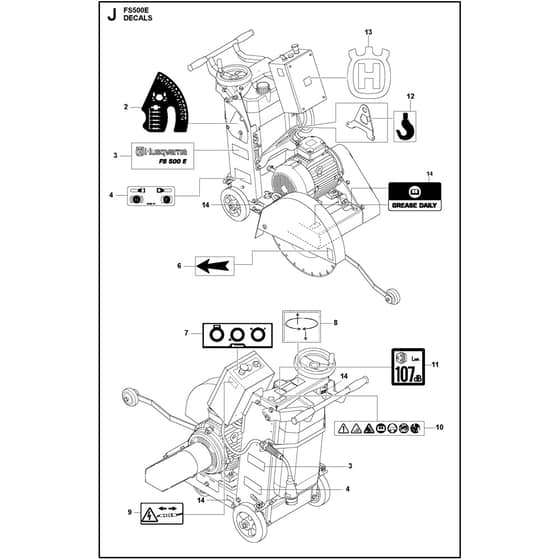 Husqvarna FS 500 E - 967963601 - Decals
