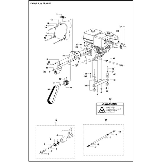 Husqvarna FS 524 - 967046102 - Engine & Idler