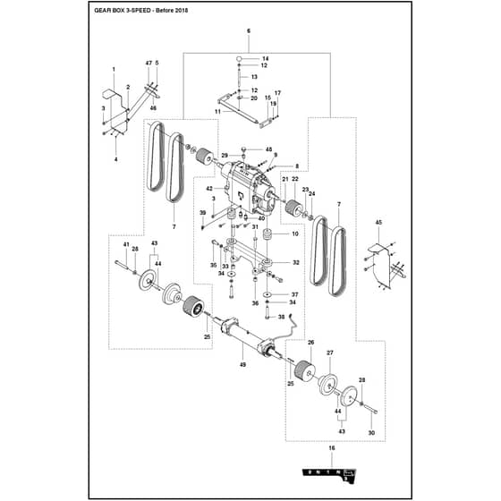 Husqvarna FS 7000 D Tier 4 - 967207953 - Gear Box 3-Speed 01
