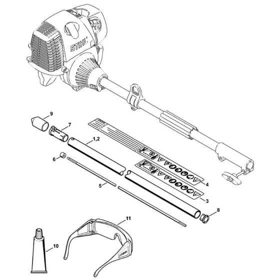Stihl FS-KM 4140 - Drive Tube Assembly - Parts Diagram