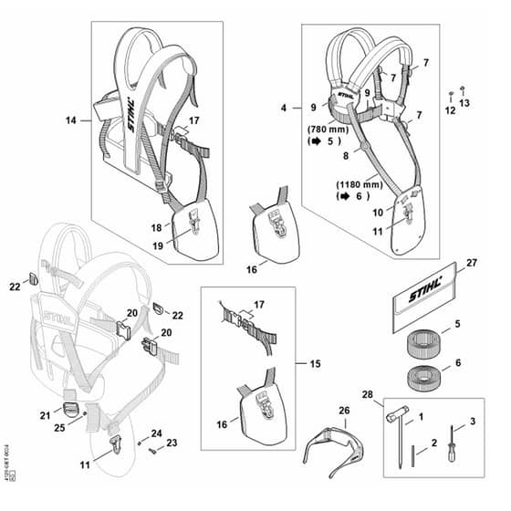 Stihl FSA400.0 - Tools, Full Harness - Parts Diagram