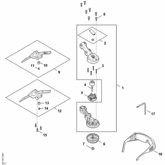 Stihl FSA70.0 R - Electric Motor, Deflector - Parts Diagram