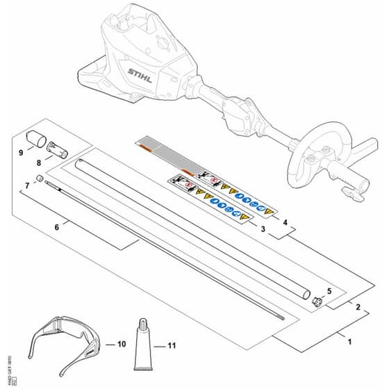 Stihl FSS-KM - Drive Tube Assembly - Parts Diagram