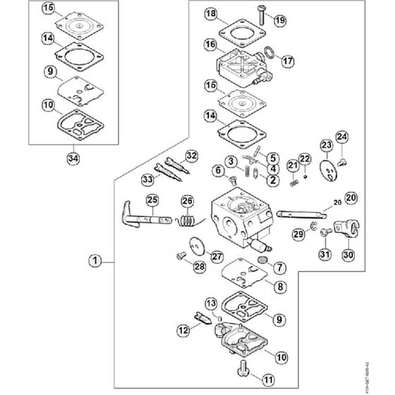 Genuine Stihl FT250 / H - Carburetor 4134/22