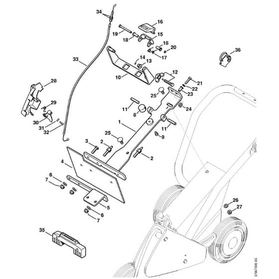 Stihl FW20 - Support, Throttle Control Ts 400 - Parts Diagram