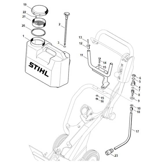Stihl FW20 - Water Tank Alt - Parts Diagram
