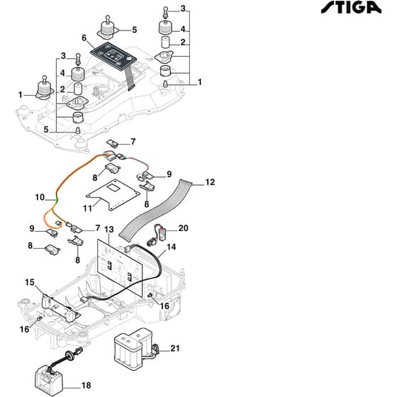 G 300 - 2022-2025 - 2R3101118/ST1 - Stiga Robot Mower Electrical Parts Diagram