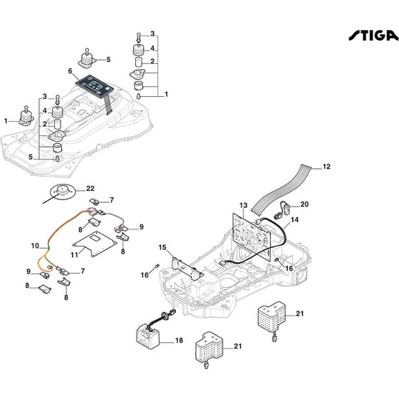 G 3600 - 2024-2025 - 2R5106018/ST1 - Stiga Robot Mower Electrical Parts Diagram