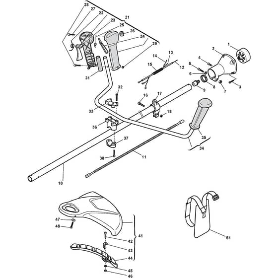 G 429 - 2006 - 282821006/05 - Castel Garden Brushcutter Handle Transmission Diagram
