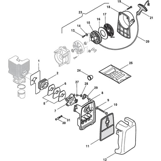 G 433 - 2007 - 284621008/ALX - Castel Garden Brushcutter Engine 02 Diagram