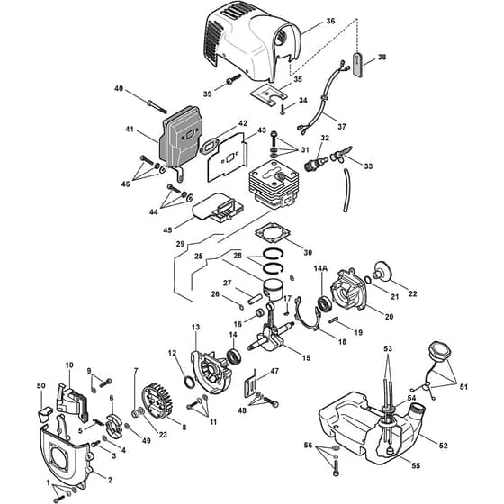 G 436 - 2006-2007 - 283520006/07 - Castel Garden Brushcutter Engine Diagram