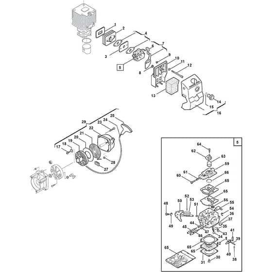 G 443 - 2004 - 284421001/SLO - Castel Garden Brushcutter Engine 02 Diagram