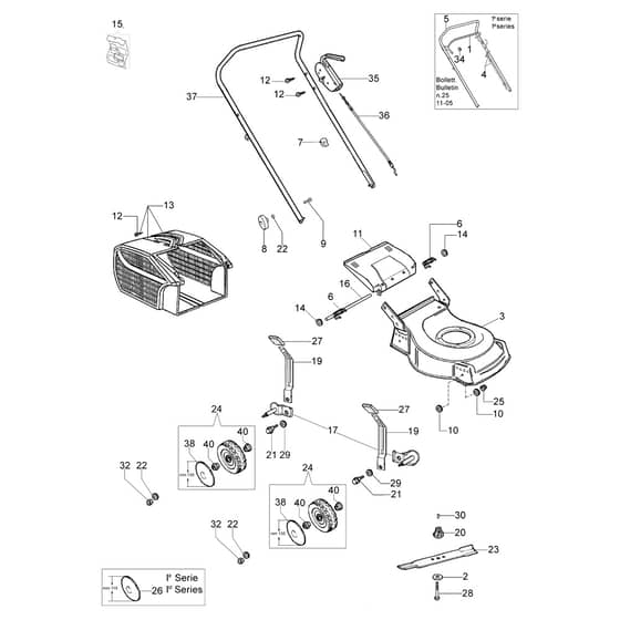 G 44 P - Oleo-Mac Rotary Mower illustrated parts list Diagram