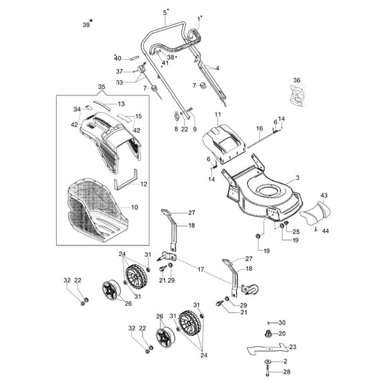 G 44 PB COMFORT PLUS EURO 5 - Oleo-Mac Rotary Mower Complete illustrated parts list Diagram
