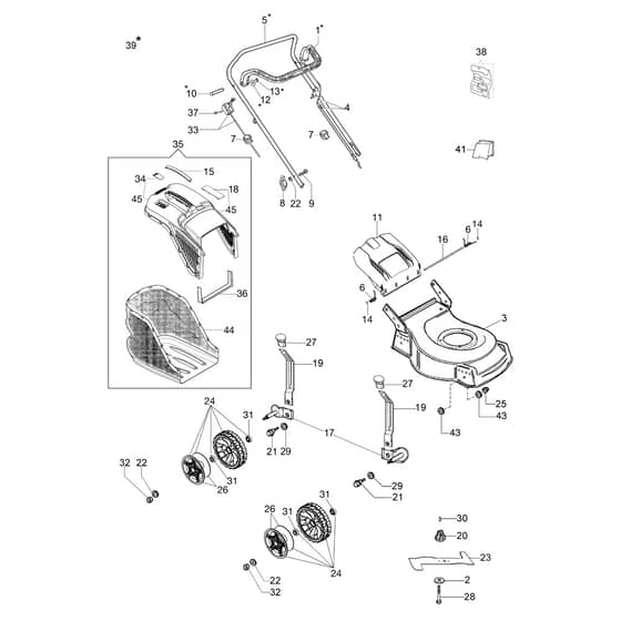 G 48 PBQ COMFORT PLUS - Oleo-Mac Rotary Mower illustrated parts list Diagram