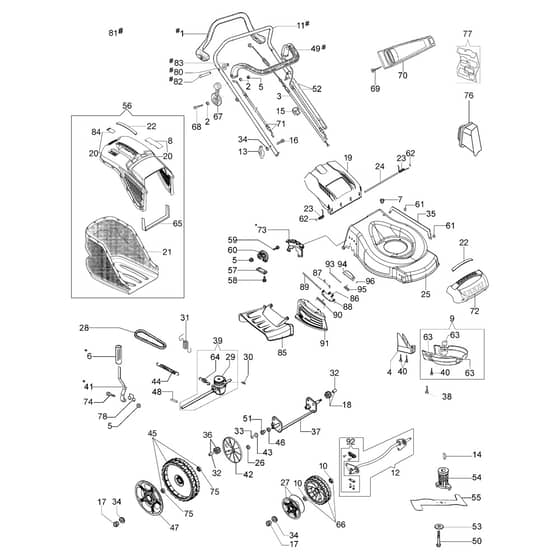 G 53 TBX ALL ROAD PLUS 4 EURO 5 - Oleo-Mac Rotary Mower illustrated parts list Diagram