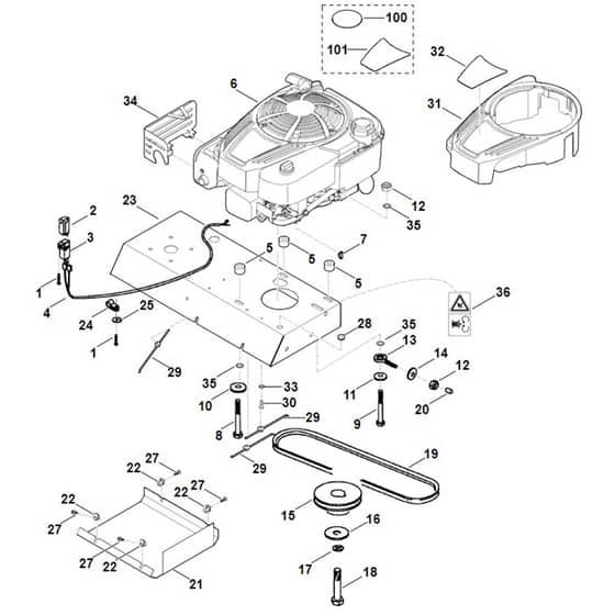 Viking GB 370.1 S - Engine, Drive - Parts Diagram