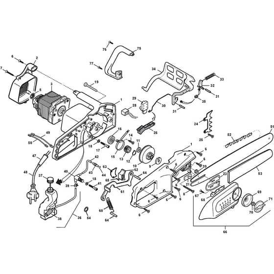 GD 180Q - 2009 - 291716106/07 - Castel Garden Chainsaw Electric Chain saw Diagram