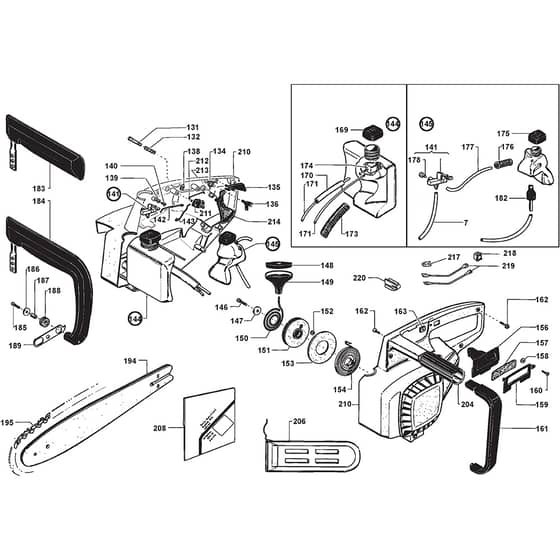 GD 33 - 2003 - 222914000/ALX - Castel Garden Chainsaw Housing Diagram