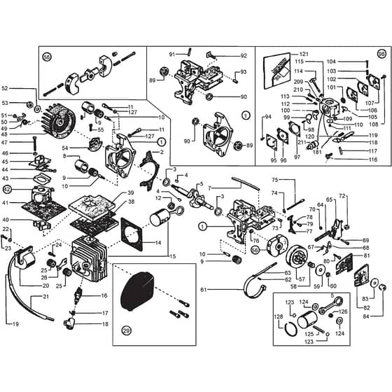 GD 33 - 2003 - 222914001/ALX - Castel Garden Chainsaw Engine Diagram